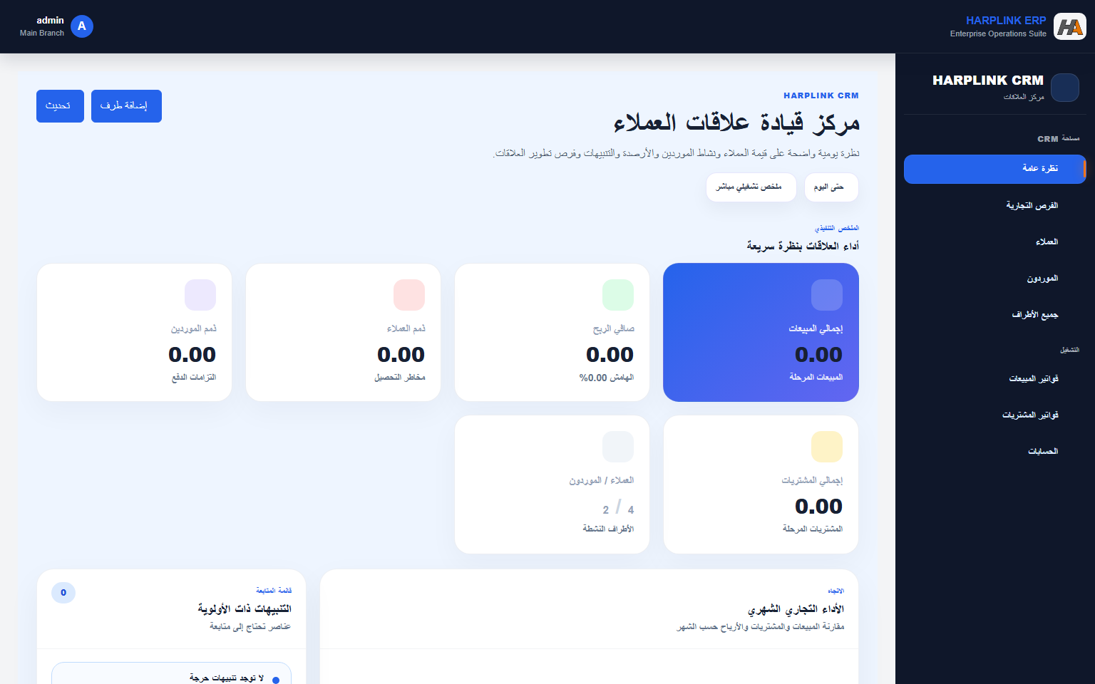 إدارة علاقات العملاء في HArplink ERP